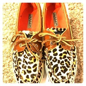 Sperry Bahama Leopard Pony Slip On Shoes